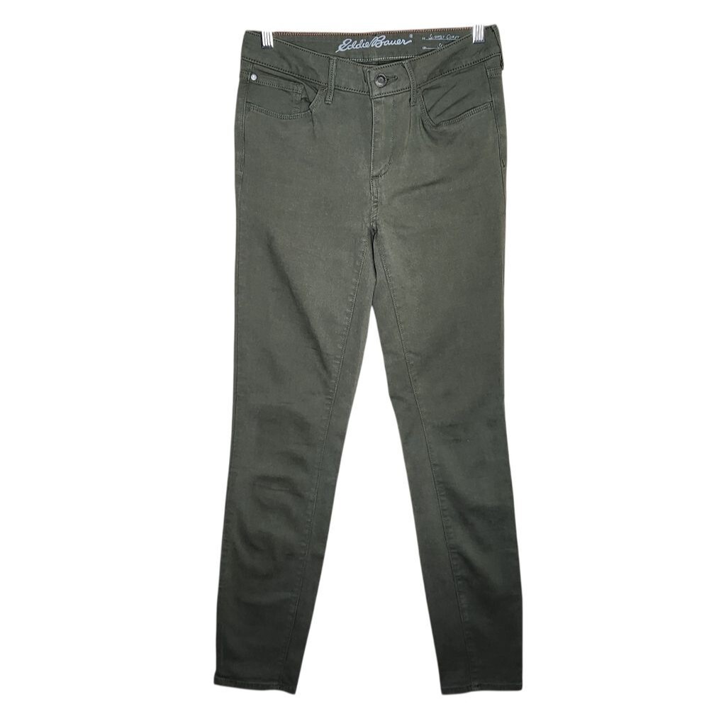 Eddie Bauer Elysian Olive Green Stayshape Stretch Skinny Jeans 6 Gorpcore